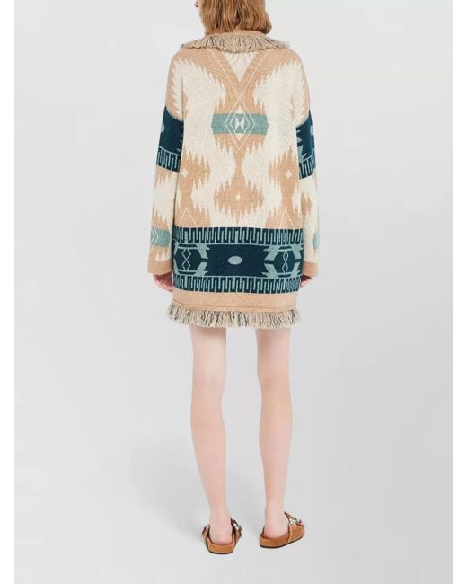 Alanui Blue Icon Jacquard Cardigan