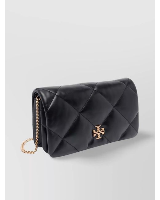 Tory Burch Black Kira Leather Wallet On Chain Shoulder Bag
