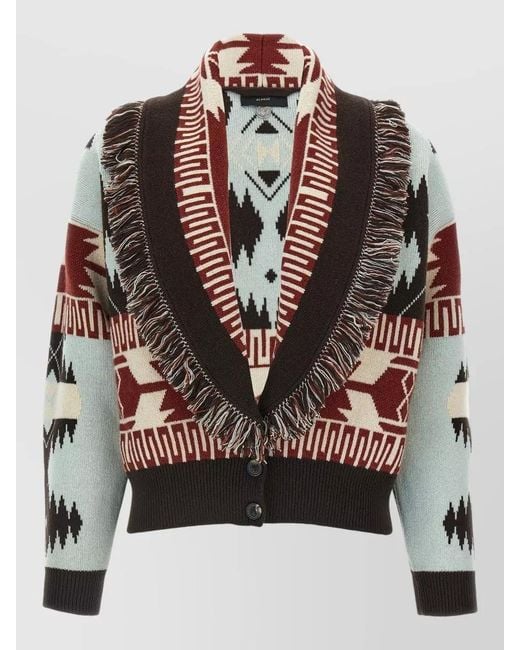 Alanui Gray Wool Cashmere Cardigan