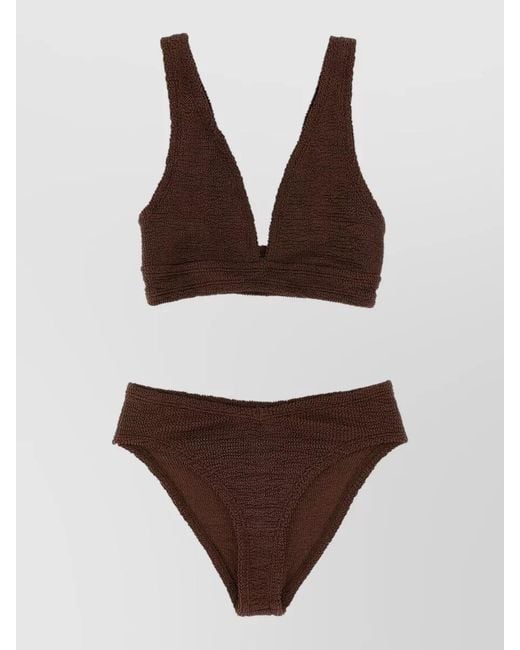 Hunza G Brown Metallic Bikini