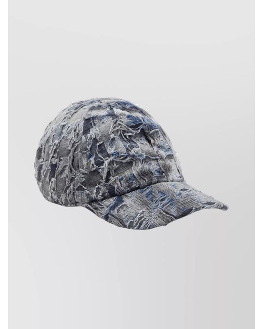 DIESEL Gray Cotton Baseball Cap for men