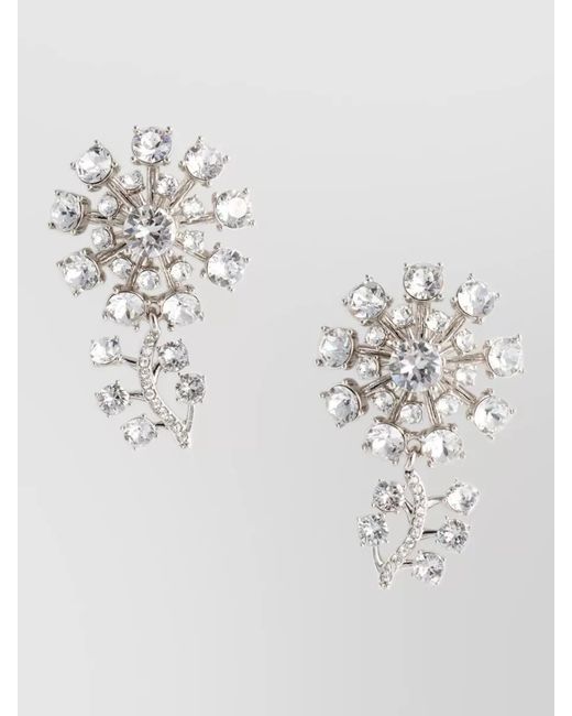Self-Portrait Multicolor Crystal-Embellished Flower Stud Earrings