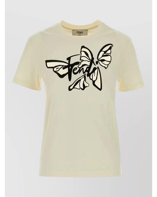 Fendi Natural Cotton Nightfly T-Shirt