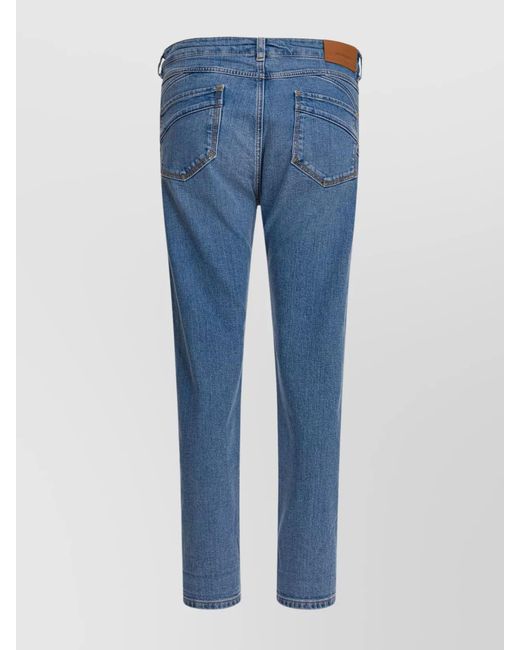 Sportmax Blue Denim Cropped Boyfriend Jeans