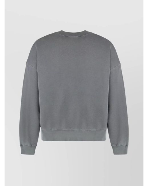Palm Angels Gray Cotton Logo-Print Sweatshirt for men