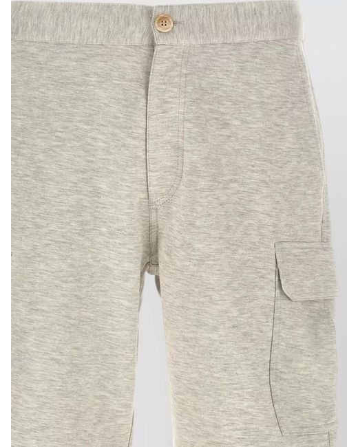 Brunello Cucinelli Natural Cotton Cargo Bermuda Shorts for men
