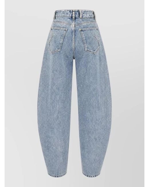 Alaïa Blue High Waist Jeans Relaxed Fit Wide Leg