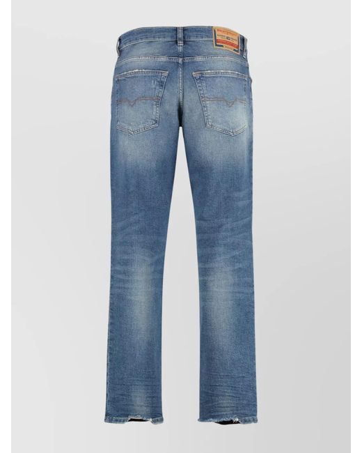 DIESEL Blue Denim Regular Straight-Leg Jeans for men