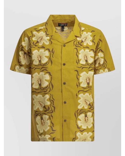 Patagonia Yellow Short Sleeve Shirt Chest Pocket Floral for men