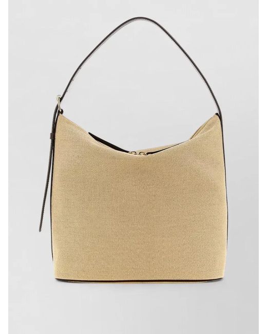A.P.C. Natural Vera Shoulder Bag Adjustable Strap Leather Trim