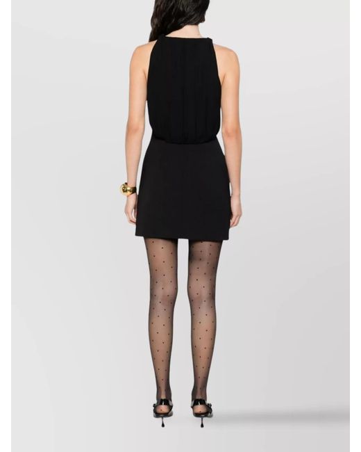 Elisabetta Franchi Black Sleeveless Chain-Embellished Midi Dress