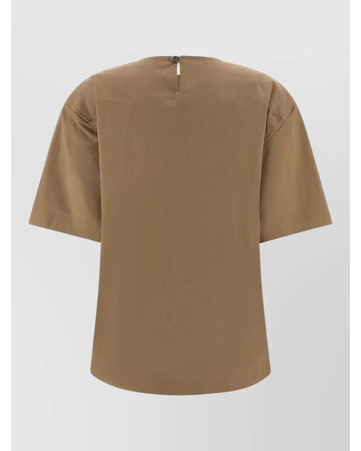 Thelatest Natural Dean Round Neck Short Sleeve Top