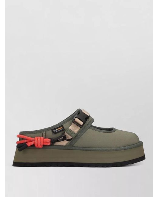 Ugg Green Mary Jane Platform Loafers Contrast Strap