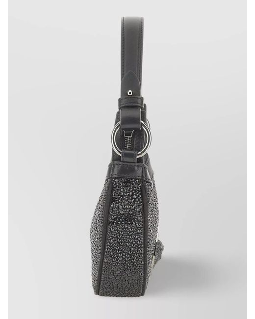 Versace Gray Mini Crystal-Embellished Shoulder Bag