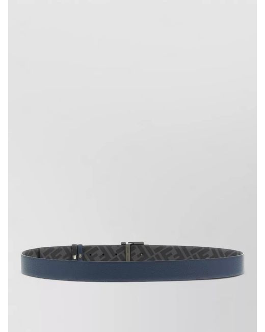 Fendi Gray Calf Leather Reversible Belt for men