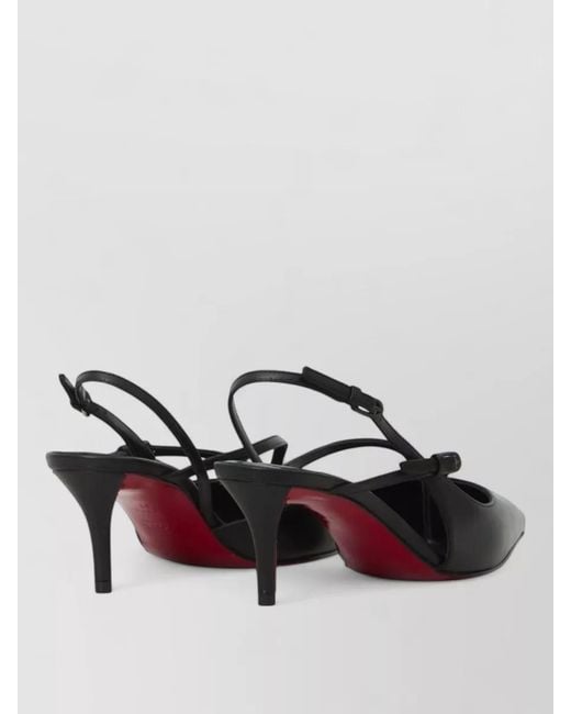 Christian Louboutin Black Twistissimo Slingback Pumps Kitten Heel