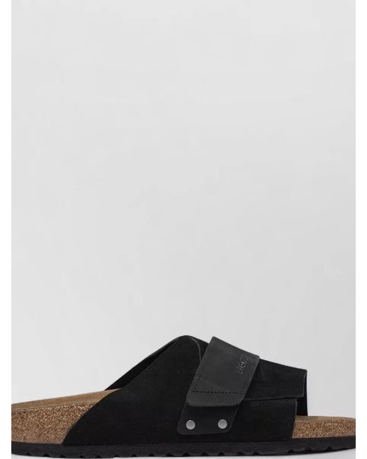 Birkenstock Black Kyoto Suede Cork Slides Casual Style for men