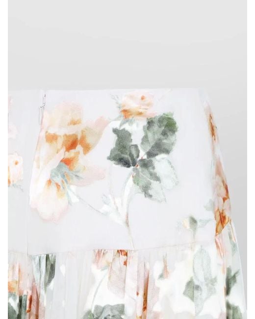 Zimmermann White Carousel Burnout Midi Skirt Floral Design