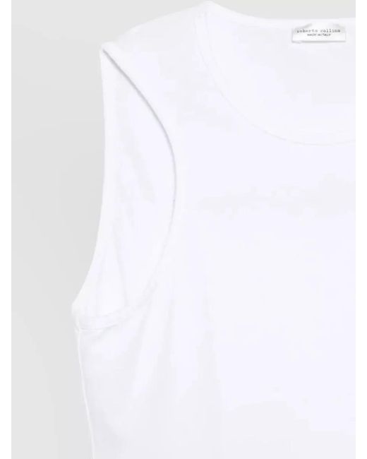 Roberto Collina White Cotton Tank Top Round Neck Sleeveless