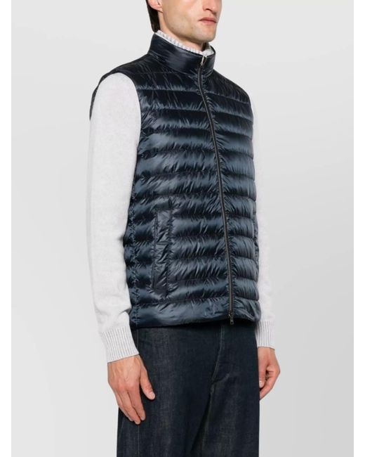Herno Blue Quilted Down Vest for men