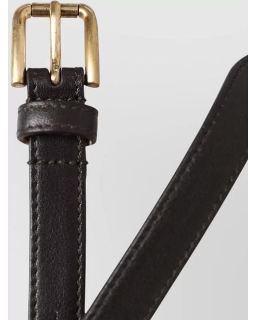 Dolce & Gabbana Black Leather Skinny Belt