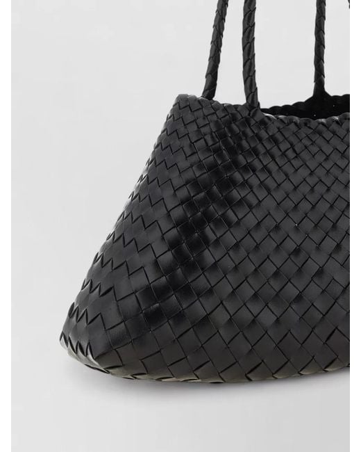 Dragon Diffusion Black Santa Croce Big Leather Tote Bag