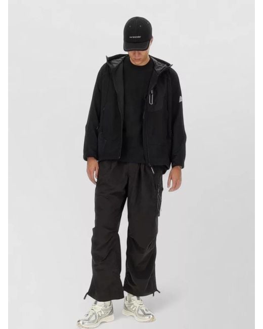 And Wander Black Hooded Parka for men