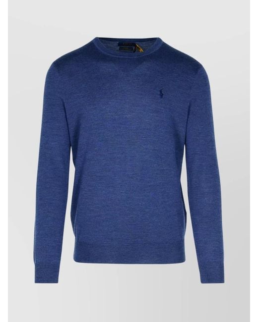 Polo Ralph Lauren Blue Wool Crew Neck Sweater for men