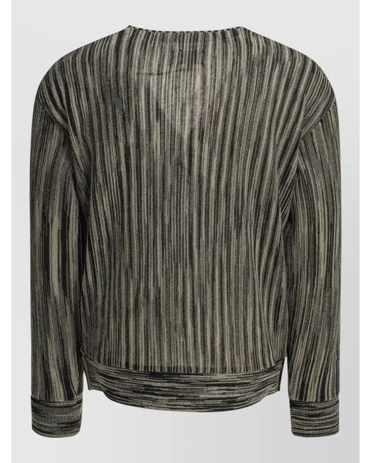 Needles Green Cardigan Jacket Long Sleeves Striped Pattern V Neckline for men