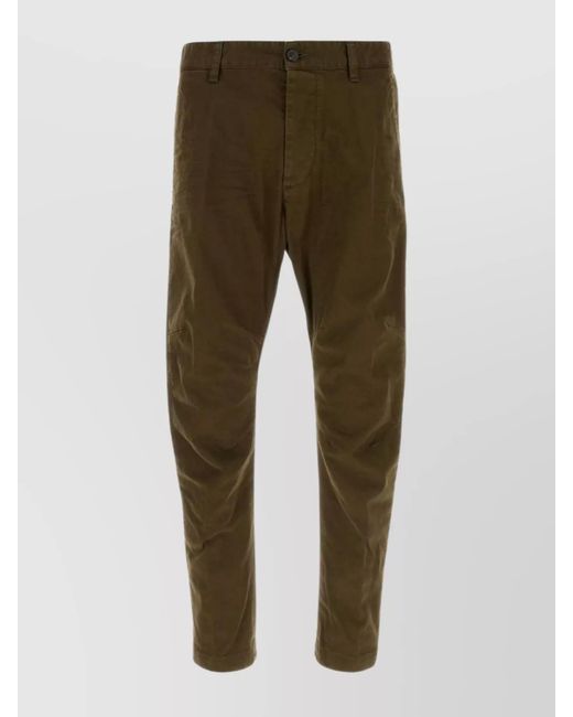 DSquared² Green Stretch Cotton Tapered Chino Trousers for men