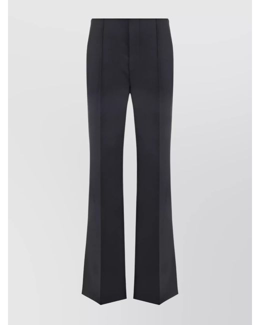 Chloé Blue Asymmetric Wool Flared Trousers