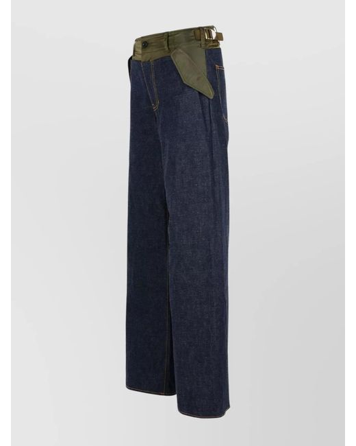 Sacai Blue Denim Wide-Leg Trousers