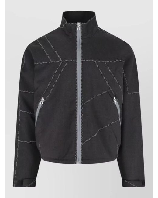 Kiko Kostadinov Black Virgin Wool Asymmetric Panel Lightweight Jacket for men
