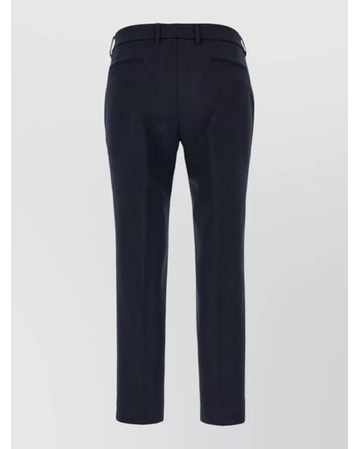 PT Torino Blue Virgin Wool Tailored Trousers