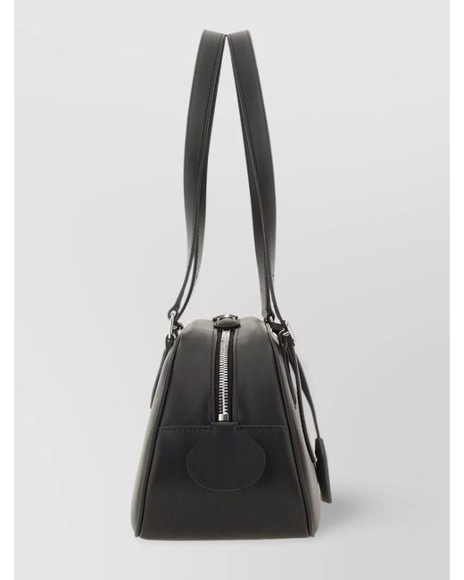 Courreges Black Leather Shoulder Bag