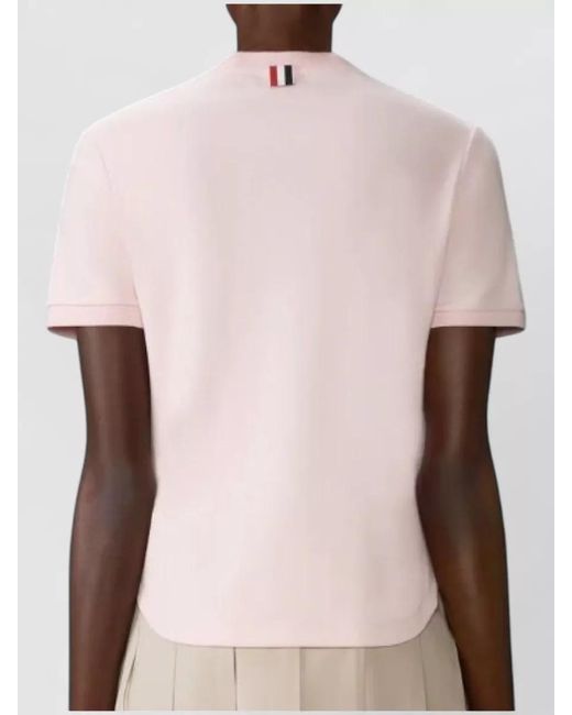 Thom Browne Pink Cotton Short Sleeve T-Shirt