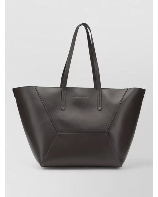 Brunello Cucinelli Black Bc Duo Large Shoulder Bag Detachable Pouch