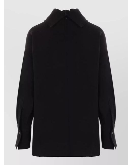 Alberto Biani Blue High Neck Jumper Cowl Detail Design