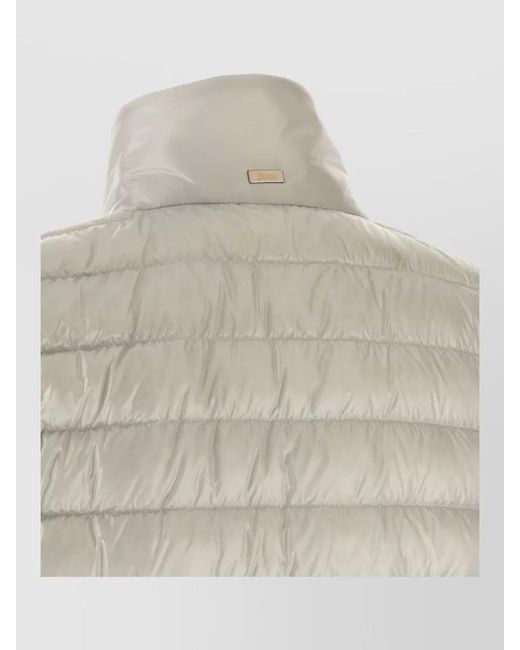 Herno Natural Down Cape Jacket High Collar Quilting