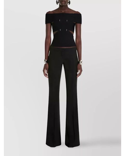 McQueen Black Off-The-Shoulder Cutout Top
