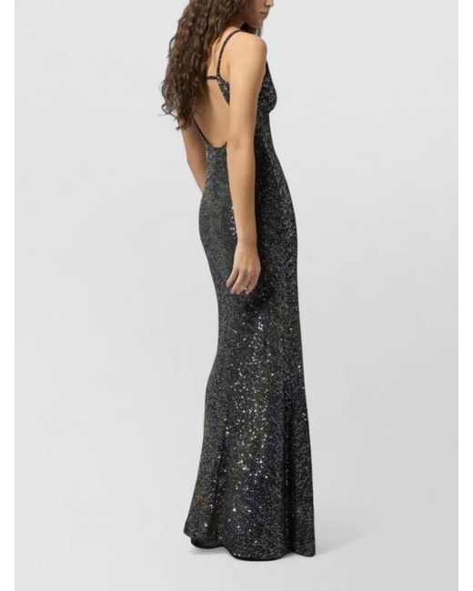 Missoni Black Long Bodycon Evening Dress Deep V Neck