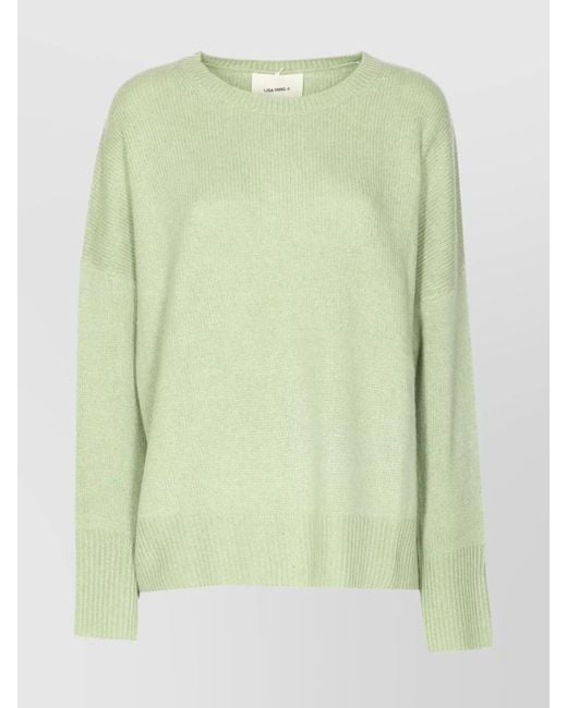 Lisa Yang Green Oversized Crewneck Knitwear Long Sleeves