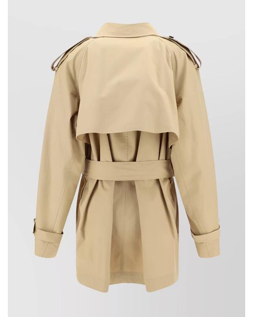 Burberry Natural Cotton Double-Breasted Belted Trench Coat
