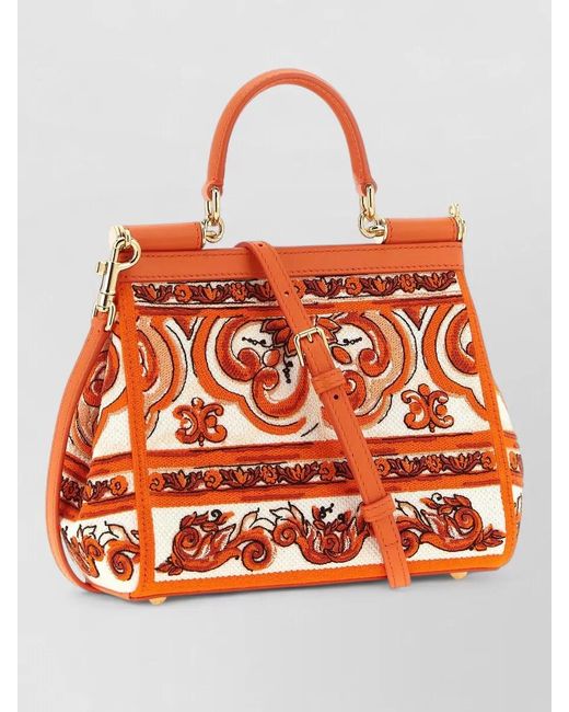 Dolce & Gabbana Orange Sicily Small Shoulder Bag