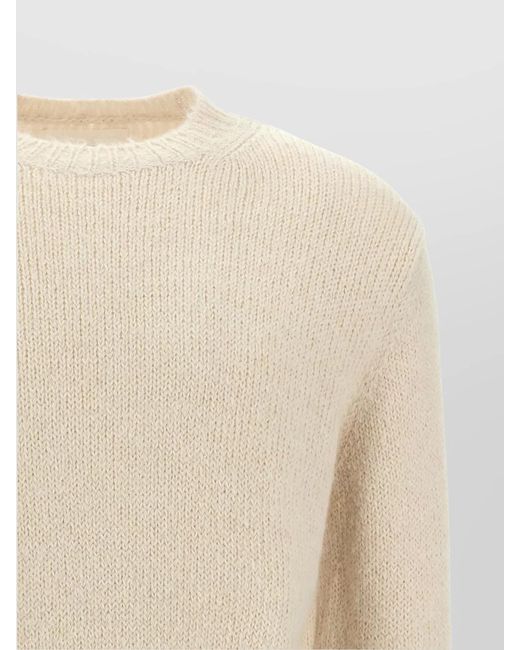 Jil Sander Natural Alpaca Wool Oversized Crewneck Jumper for men