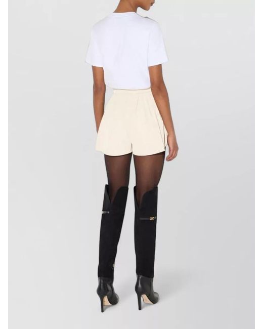Elisabetta Franchi White High Waist Shorts Short Sleeve Design