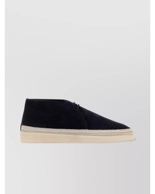Prada Blue Suede Leather Ankle Boots for men