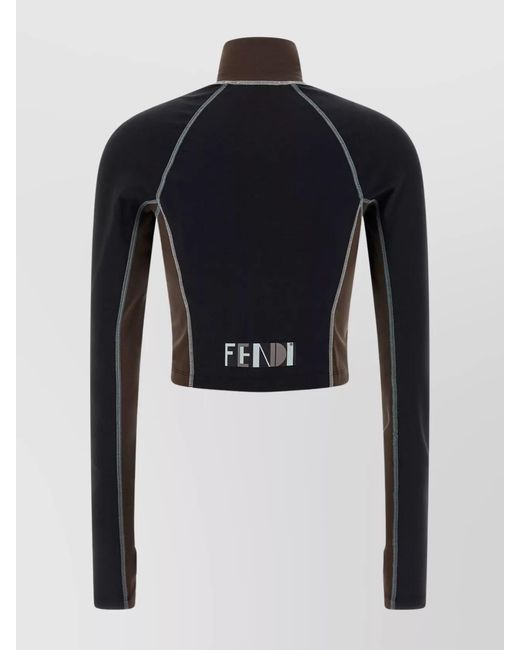 Fendi Blue Color Block Top