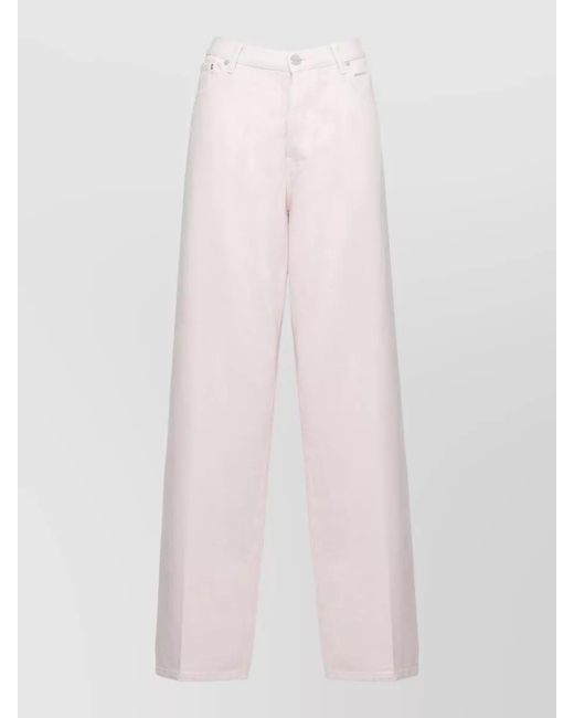 Dondup Pink Cotton Straight-Leg Jeans