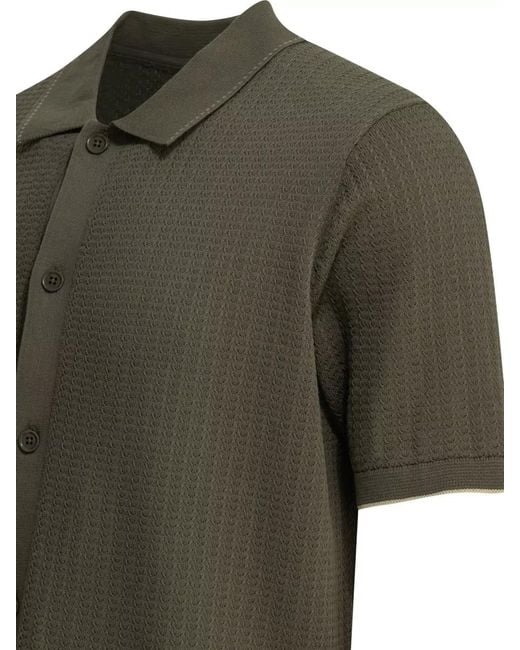 NN07 Green Nalo Polo Shirt Buttons Ribbed Hem for men